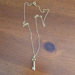 Tiffany & Co. Gold Key Pendant Necklace
